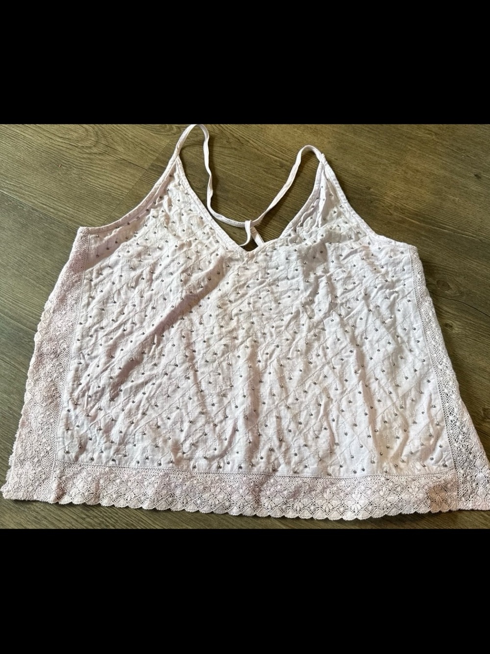FREE PEOPLE WOMEN'S BLACK BRIGHT LIGHT
EMBELLISHED CAMI TOP Sz XS